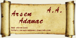 Arsen Adamac vizit kartica